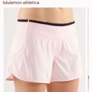 Lululemon sparkly pink Turbo run Shorts. Size 4